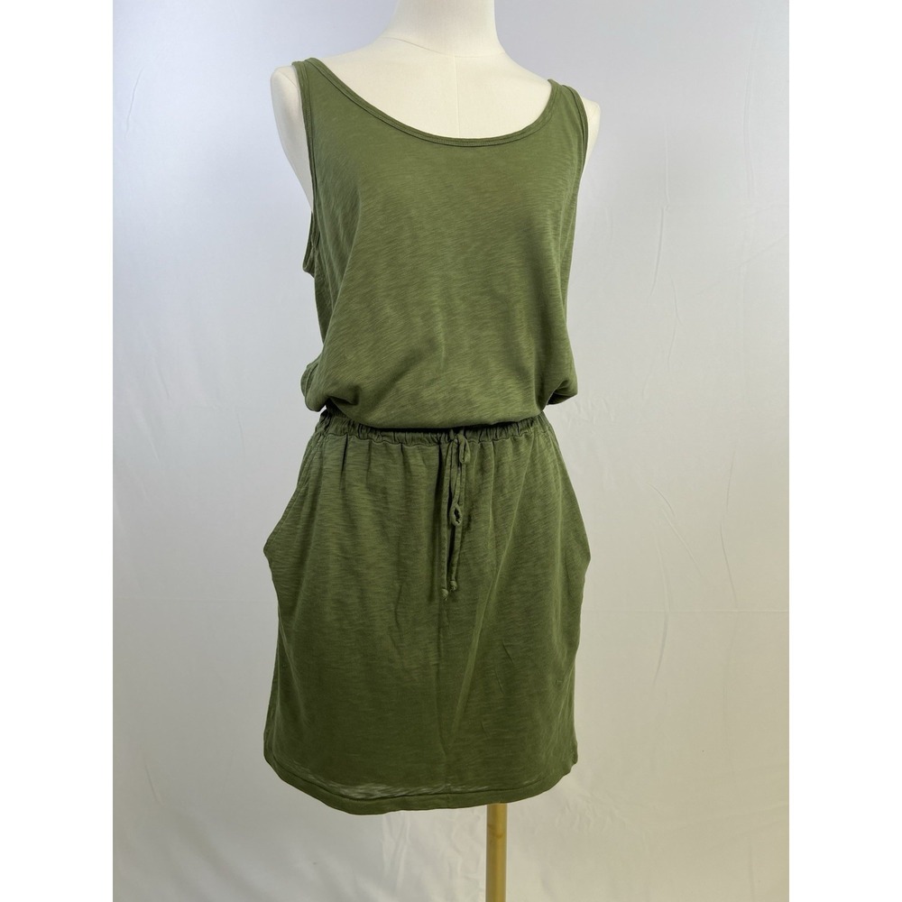Stateside Womens Jersey Sleeveless Tee Shirt‎ Dress Short Green  Sz S USA Made